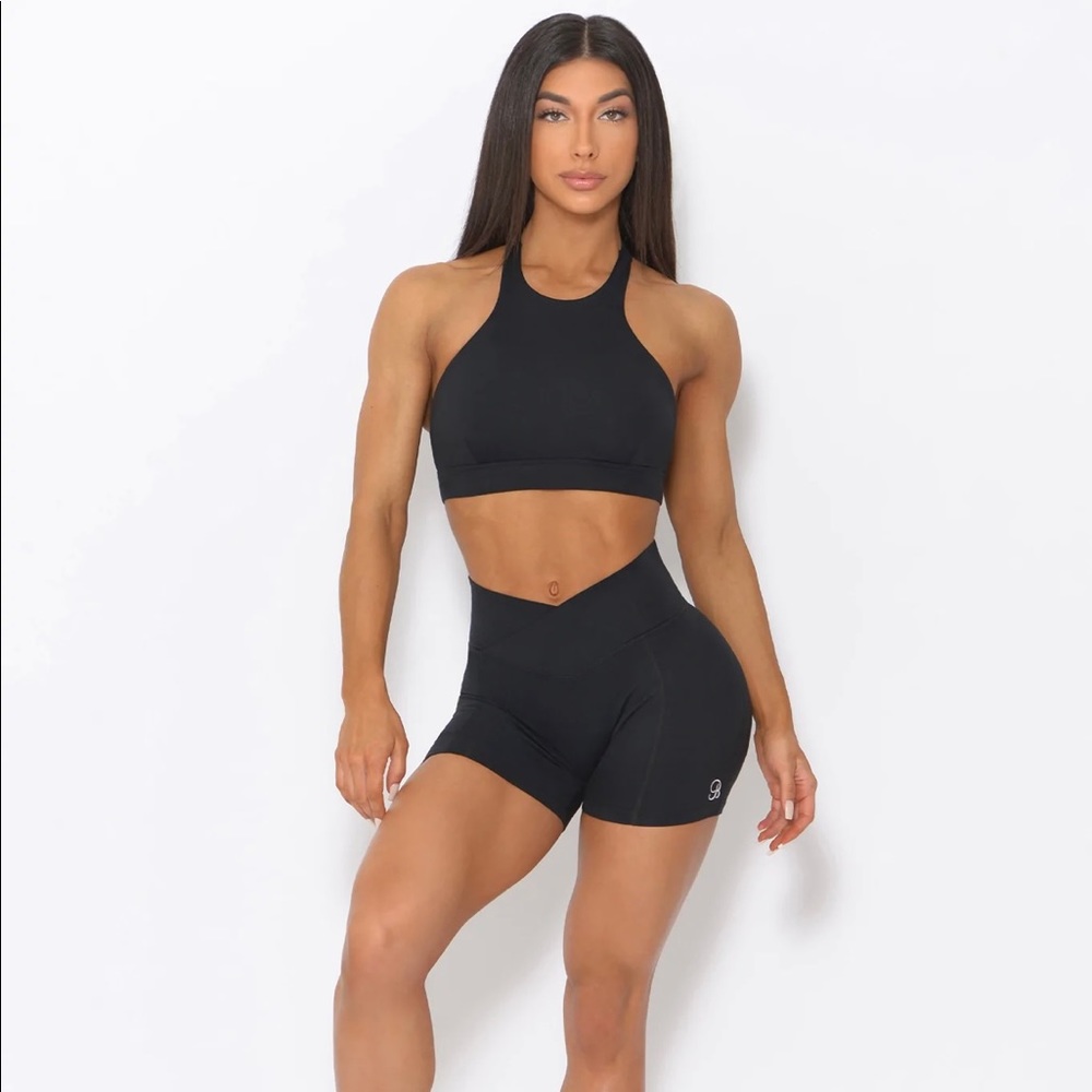 Bombshell tiny waisted shorts in black.